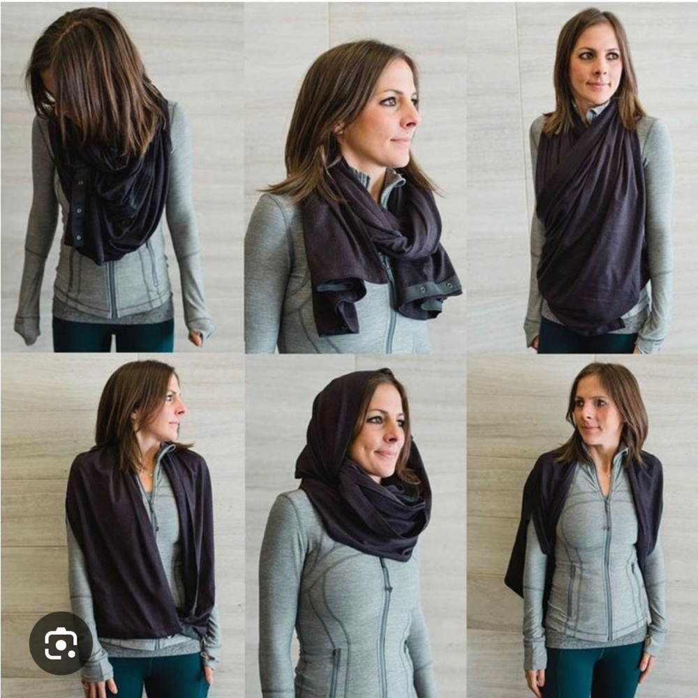 LULULEMON VINYASA WRAP SCARF - PURPLE BLACK